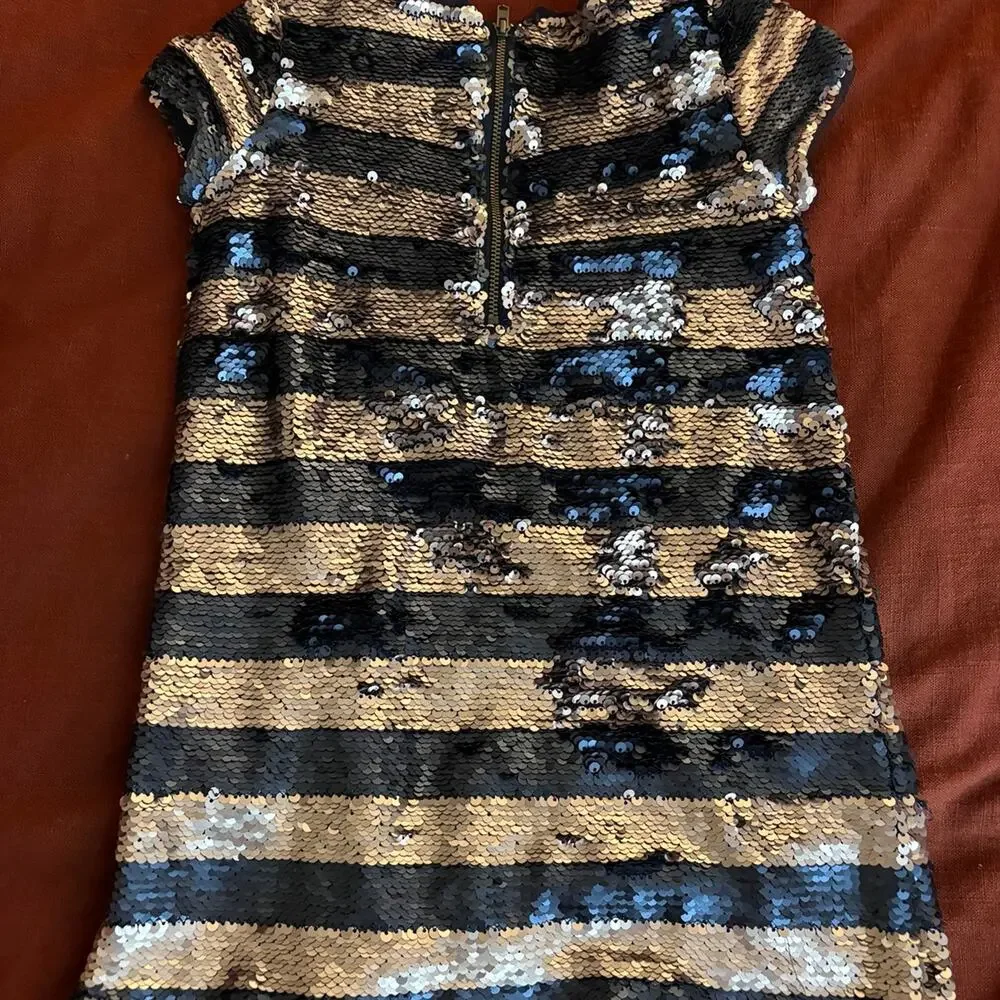 Gap girls xs 5t sequin mini dress striped glam girl